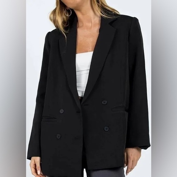 Adika Jackets & Blazers - Women's Black Double-Breasted Blazer